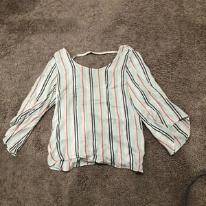 Drew Anthro Striped linen blend blouse NWT Size Medium